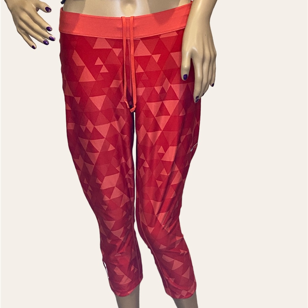 Nike Relay Triangle Print Running Capri Cropped Athletic Leggings Size Large EUC